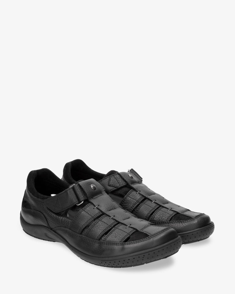 Meridian sandalias de piel con forro interior de lycra. negro